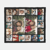 20 Fotocollage Optionele tekst — zwarte achtergron Fleece Deken (Voorkant (Horizontaal))