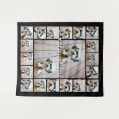 20 Fotocollage Optionele tekst — zwarte achtergron Wandkleed (Voorkant (horizontaal))