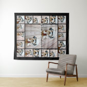 20 Fotocollage Optionele tekst — zwarte achtergron Wandkleed (In Situ (horizontaal))