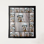 20 Fotocollage Optionele tekst — zwarte achtergron Wandkleed (Voorkant)