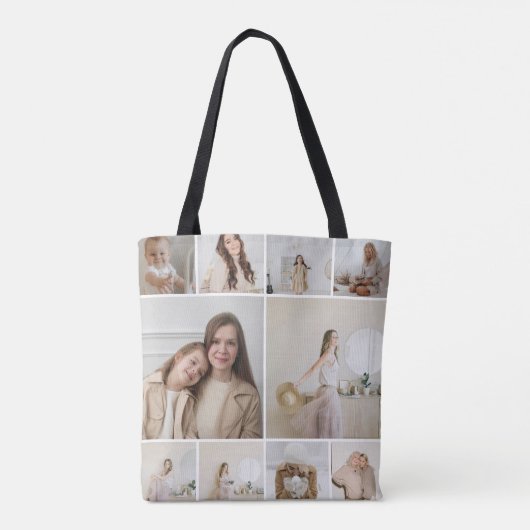 20 Fotocollage sjabloon gepersonaliseerd Tote Bag (Achterkant)