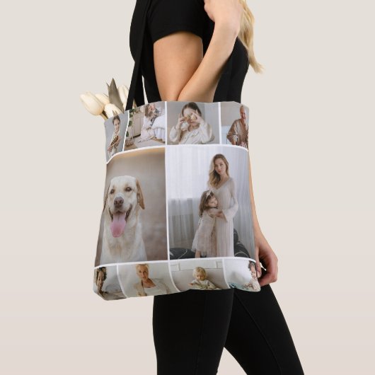 20 Fotocollage sjabloon gepersonaliseerd Tote Bag (Dichtbij)