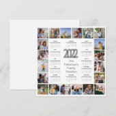 20 Fotocollage Voeg Jouw tekst 2022 Kalender Kaart (Voorkant / Achterkant)