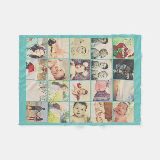 20 foto's collage gepersonaliseerd fleece deken (Voorkant (Horizontaal))