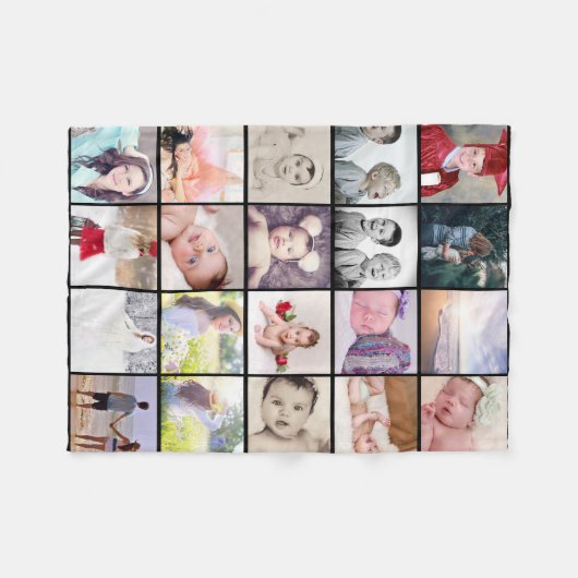 20 foto's collage gepersonaliseerd fleece deken (Voorkant (Horizontaal))