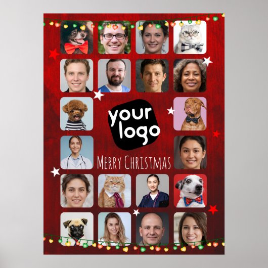 20 Foto's prettig kerstfeest van het team Poster (Voorkant)