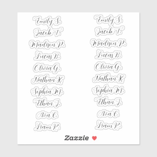 20 gasten Moderne elegante kalligrafie Sticker (Vel)