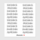 20 Gasten Namen Modern Vet Calligrafie Schrift Sticker (Vel)