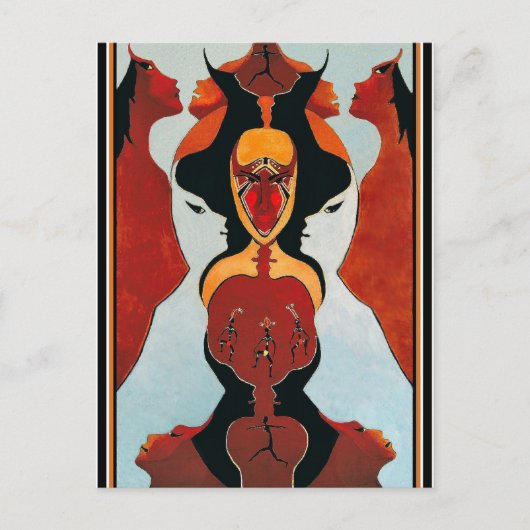 20 gezichten - Tribale dance Briefkaart (Voorkant)