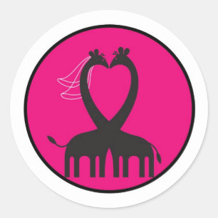 20 Giraffe hart bruiloft envelop afdichting Ronde Sticker