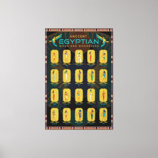 20 goden en goddessen in het oude Egypte Canvas Afdruk (Voorkant)