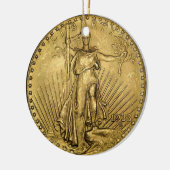 $20 GOLD PIECE KERAMISCH ORNAMENT (Links)