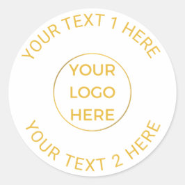 20 Goud Eenvoudig Bedrijfslogo Hier | Elegant Mini Ronde Sticker