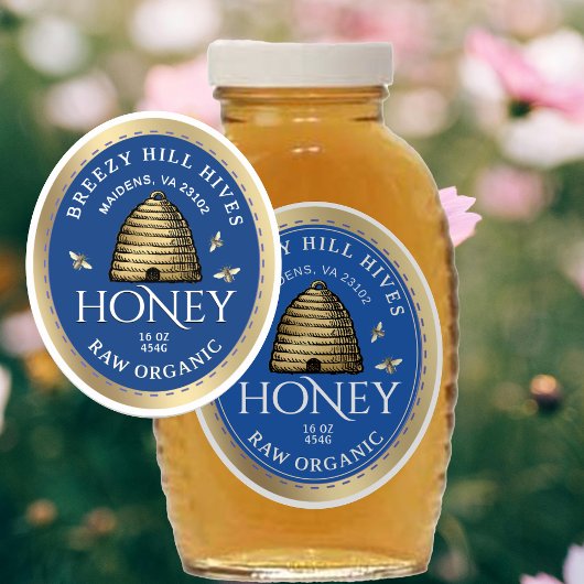 20 Gouden Skep met Honingbijen Honing op 14" Stick Sticker