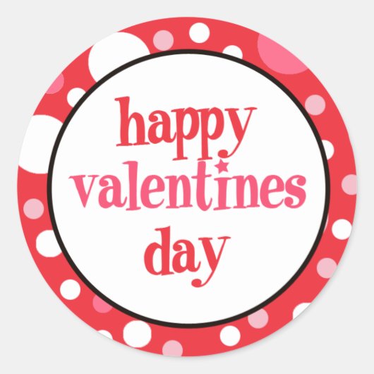 20 Happy Valentines Day Cupcake Toppers Ronde Sticker (Voorkant)