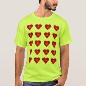 20 Harten op Safety Yellow Green T-shirt (Voorkant)