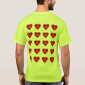 20 Harten op Safety Yellow Green T-shirt (Achterkant)