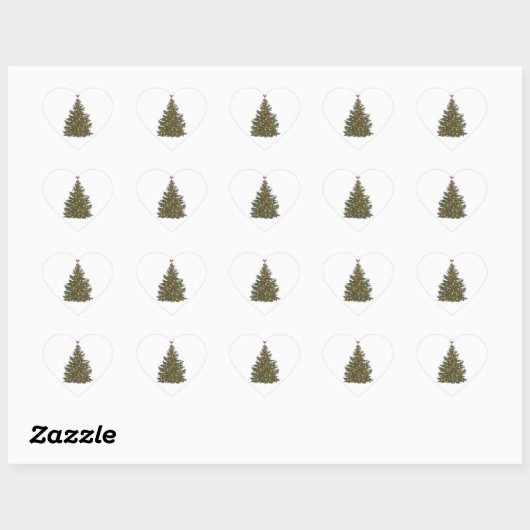 20 hartvormige kerst leuke stickers (Vel)