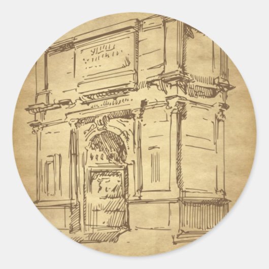 20 Huwelijk in Rome Envelope Seal Ronde Sticker (Voorkant)