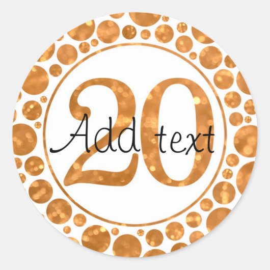 20 in goud - 20ste verjaardagsfeestje Stickers (Voorkant)