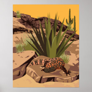 20-inch x16-inch Southwest Gila Monster Poster