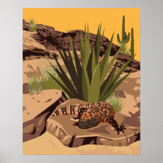 20-inch x16-inch Southwest Gila Monster Poster