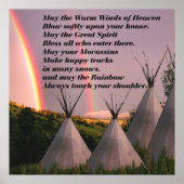 20-inch x20-inch Gold Matte Cherokee Blessing Pray Poster (Voorkant)