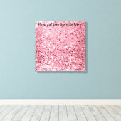 20-inch x20-inch Roos met handtekening Gold Glitte Canvas Afdruk (Insitu (Houten vloer))