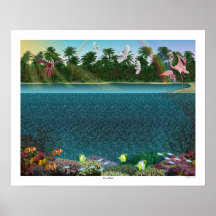 20-inch x 16-inch "Coral Reef" 3D-Poster van Magic