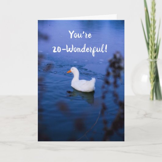 "20 IS GEWELDIG" VERJAARDAG KAART (Voorkant)