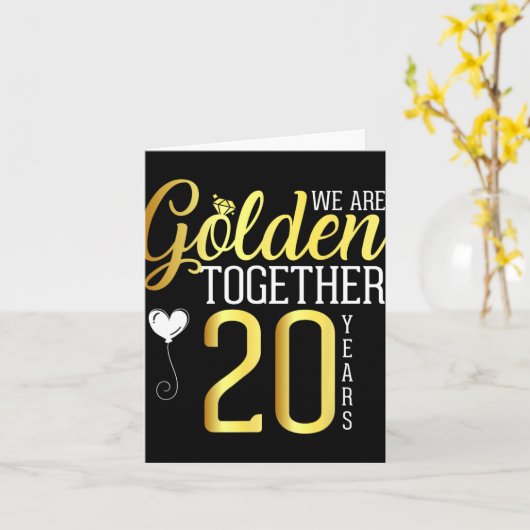 20 jaar 20e Jubileum Shirten voor koppels man Kaart (Gele Bloem)