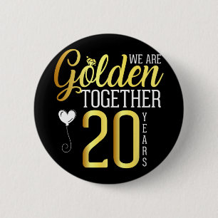 20 jaar 20e Jubileum Shirten voor koppels man Ronde Button 5,7 Cm