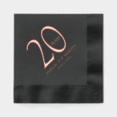 20 jaar 20ste huwelijksverjaardag naam en data folie servetten (Voorkant)