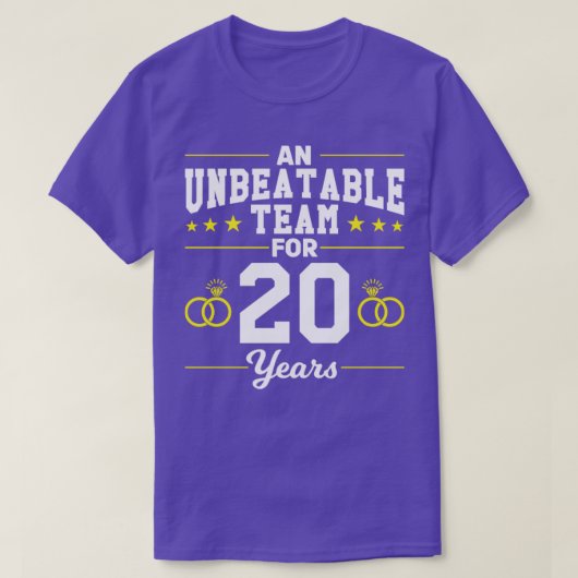 20 jaar 20th Wedding Jubileum Gift T-shirt (Design voorkant)