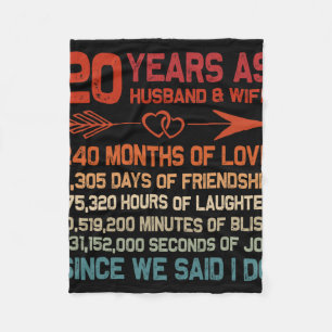 20 jaar als man & amp; vrouw 20e Jubileum Gi Fleece Deken