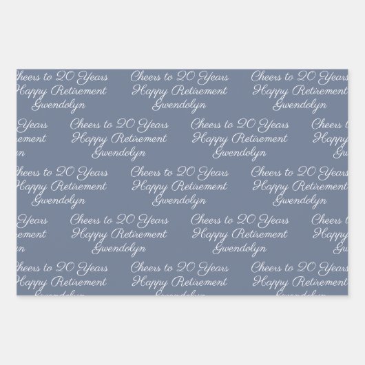 20 jaar Black & White Happy Retirement Inpakpapier Vel (Voorkant 3)