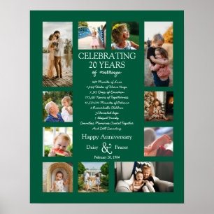 20 jaar bruiloft jubileum fotocollage bewerkbaar poster