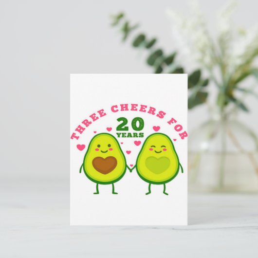 20 jaar bruiloft| Uitnodiging voor een cadeau van  (Staand voorkant)