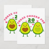 20 jaar bruiloft| Uitnodiging voor een cadeau van (Voorkant / Achterkant)