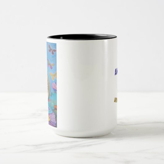 20 Jaar CUSTOM NAME AA Vlinders Bloemen Mok (Midden)