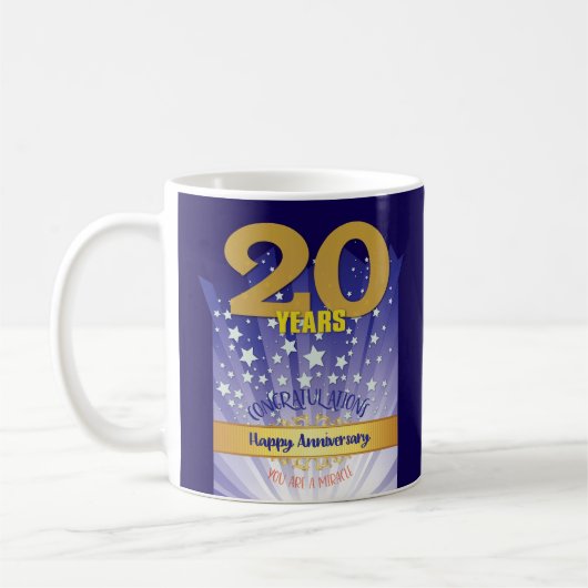 20 Jaar CUSTOM Recovery Jubileum Bold Numeral Koffiemok (Links)