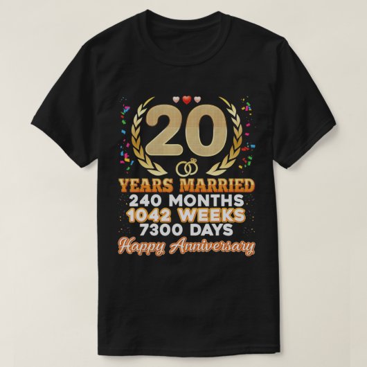 20 jaar gehuwd Happy 20th Wedding Jubileum Co. T-shirt (Design voorkant)