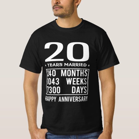 20 jaar getrouwd - Happy Wedding Jubileum T-shirt (Voorkant)