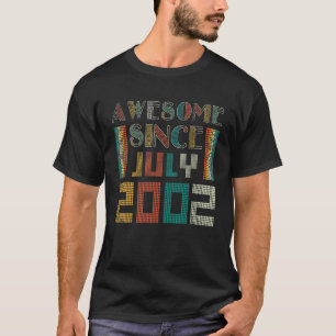 20 jaar Geweldige sinds juli 2002 20e verjaardag T-shirt