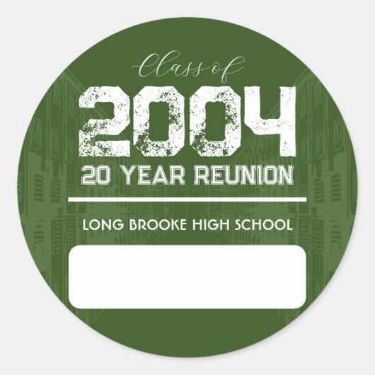 20 Jaar High School Reunion Blanco Naam Tag Sticke Ronde Sticker (Voorkant)