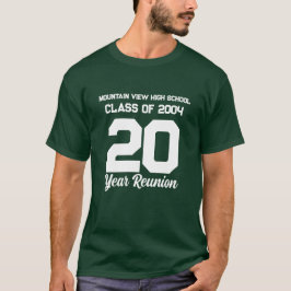 20 Jaar High School Reunion White Sportieve Tekst T-shirt