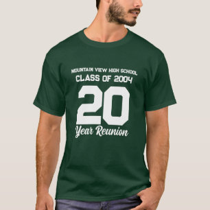 20 Jaar High School Reunion White Sportieve Tekst T-shirt