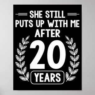 20 jaar huwelijk man grappig 20ste verjaardag poster