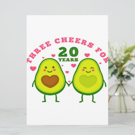 20 jaar huwelijksverjaardag| cadeaumenu man menu (Staand voorkant)