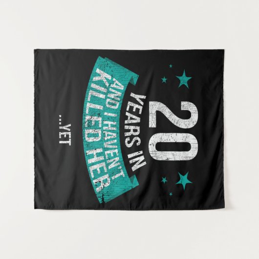 20 jaar huwelijksverjaardag | familie geschenk wan wandkleed (Voorkant (horizontaal))